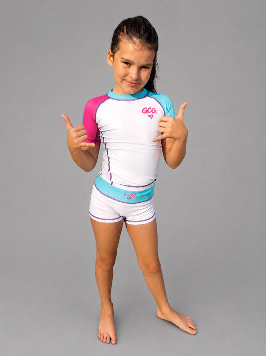 Neon Dreamz (Light) Rash Guard And Shorts Set