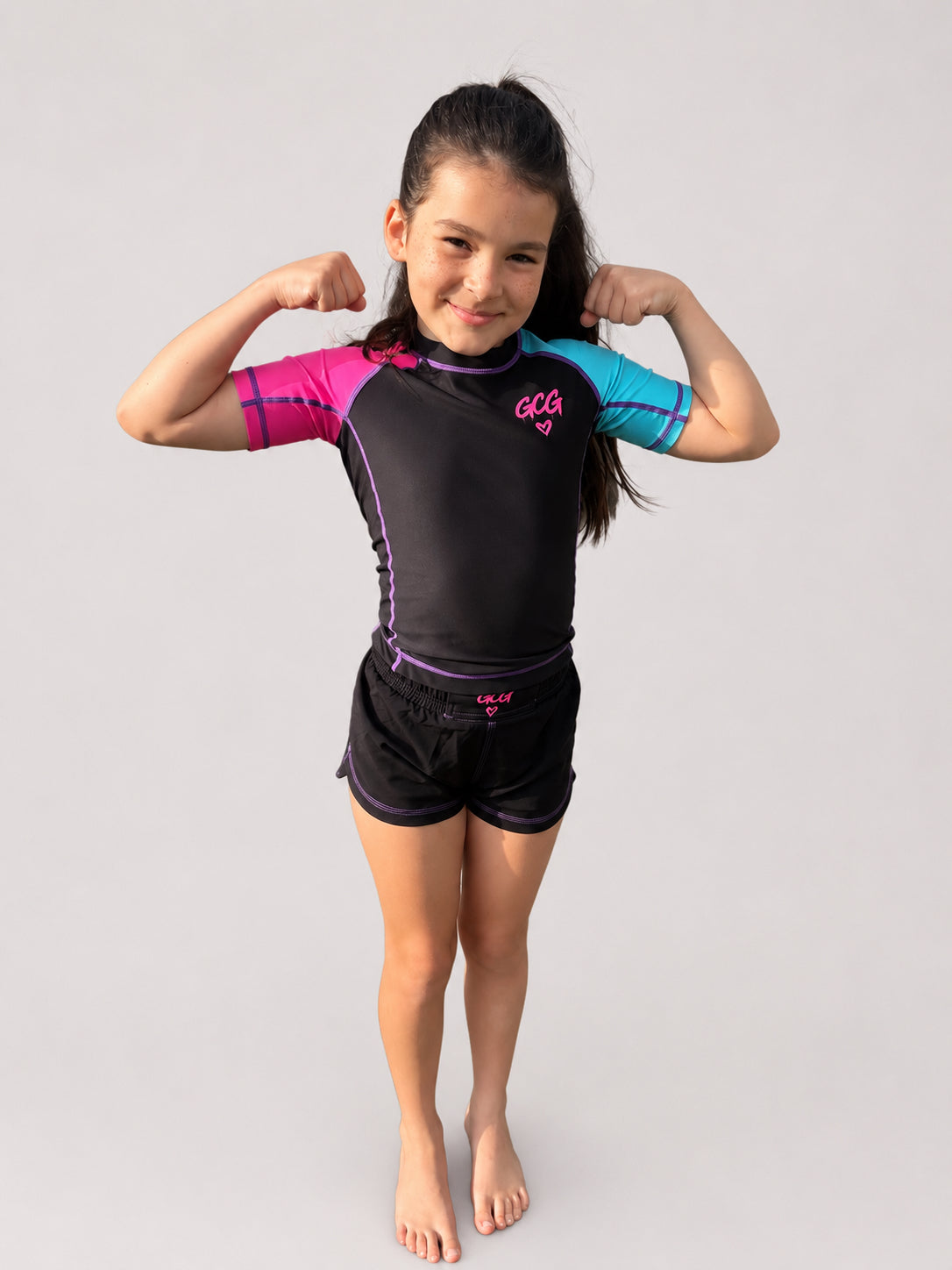 Neon Dreamz (Dark) Rash Guard And Shorts Set