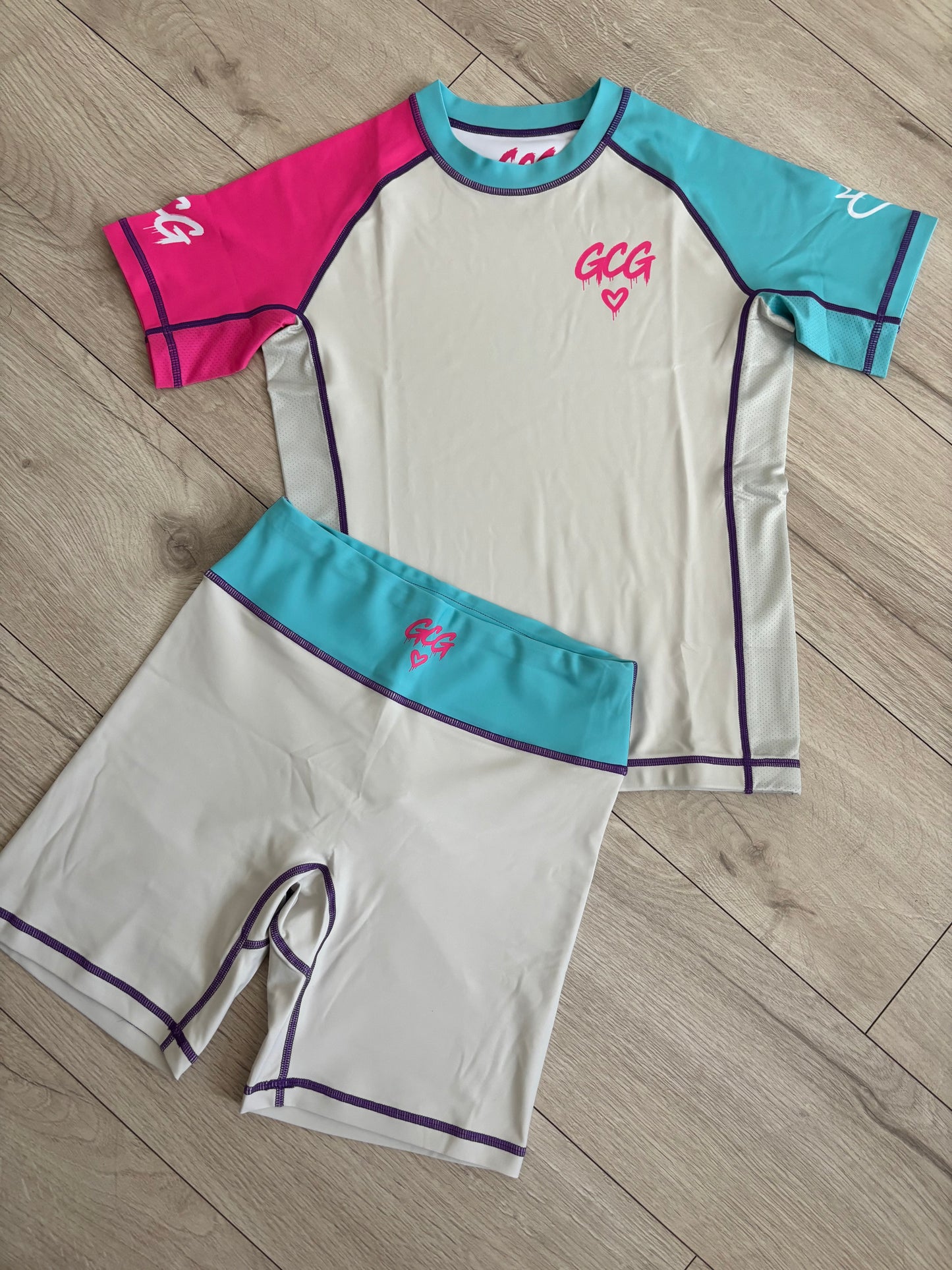 Neon Dreamz (Light) Rash Guard And Shorts Set