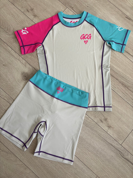 Neon Dreamz (Light) Rash Guard And Shorts Set