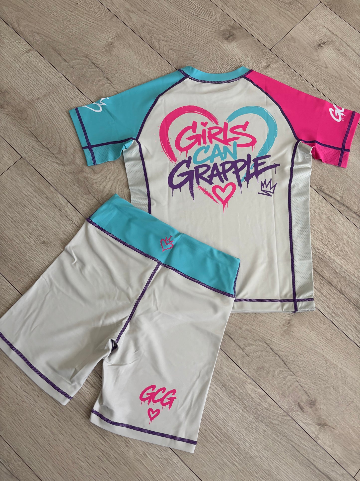 Neon Dreamz (Light) Rash Guard And Shorts Set
